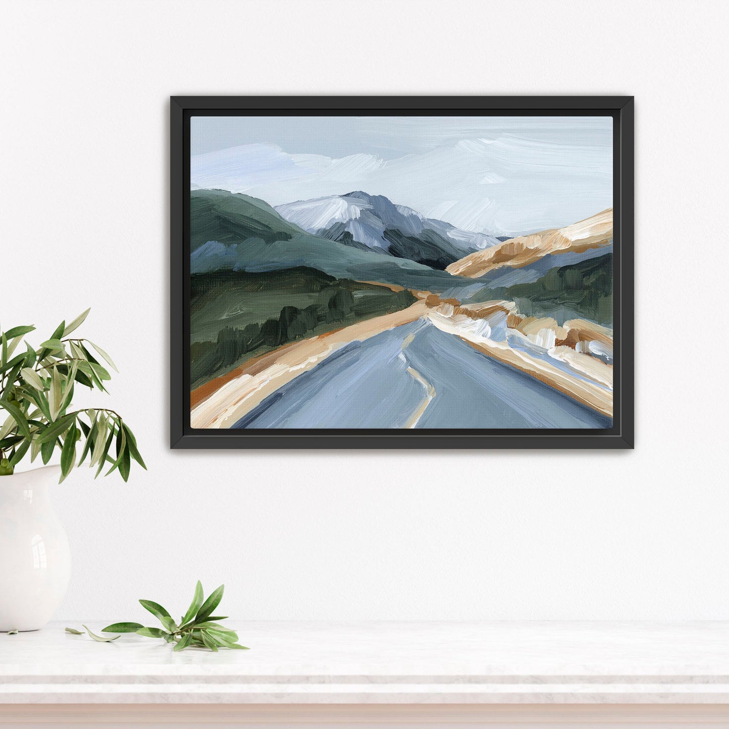 ’Road Home’ Art Print - Stretched Canvas / 8x10 in / Black Frame - Colorado Landscape - abstract - Artwork - Autumn