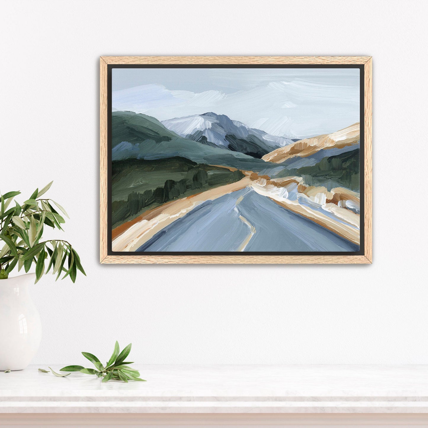 ’Road Home’ Art Print - Stretched Canvas / 8x10 in / Oak Frame - Colorado Landscape - abstract - Artwork - Autumn