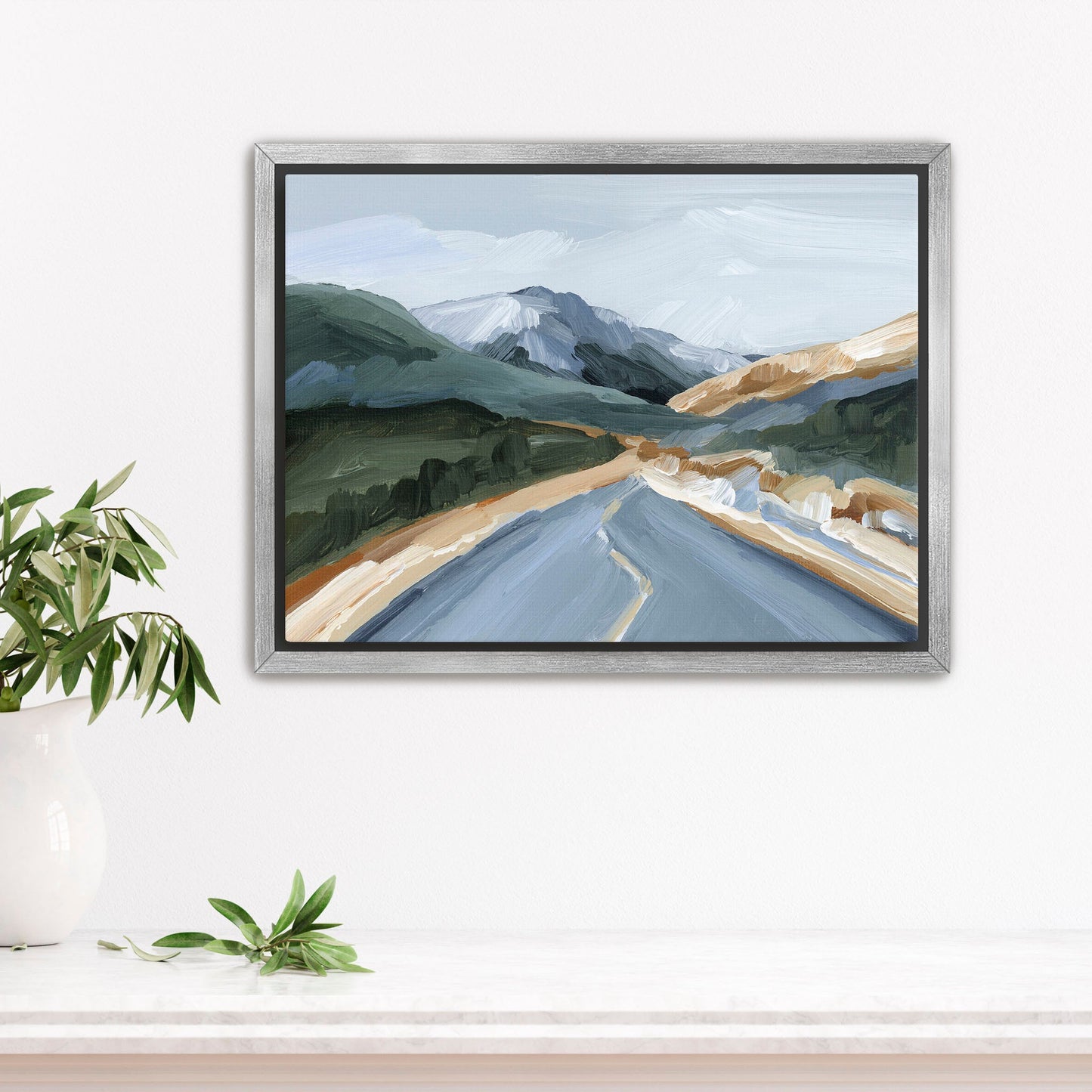 ’Road Home’ Art Print - Stretched Canvas / 8x10 in / Silver Frame - Colorado Landscape - abstract - Artwork - Autumn