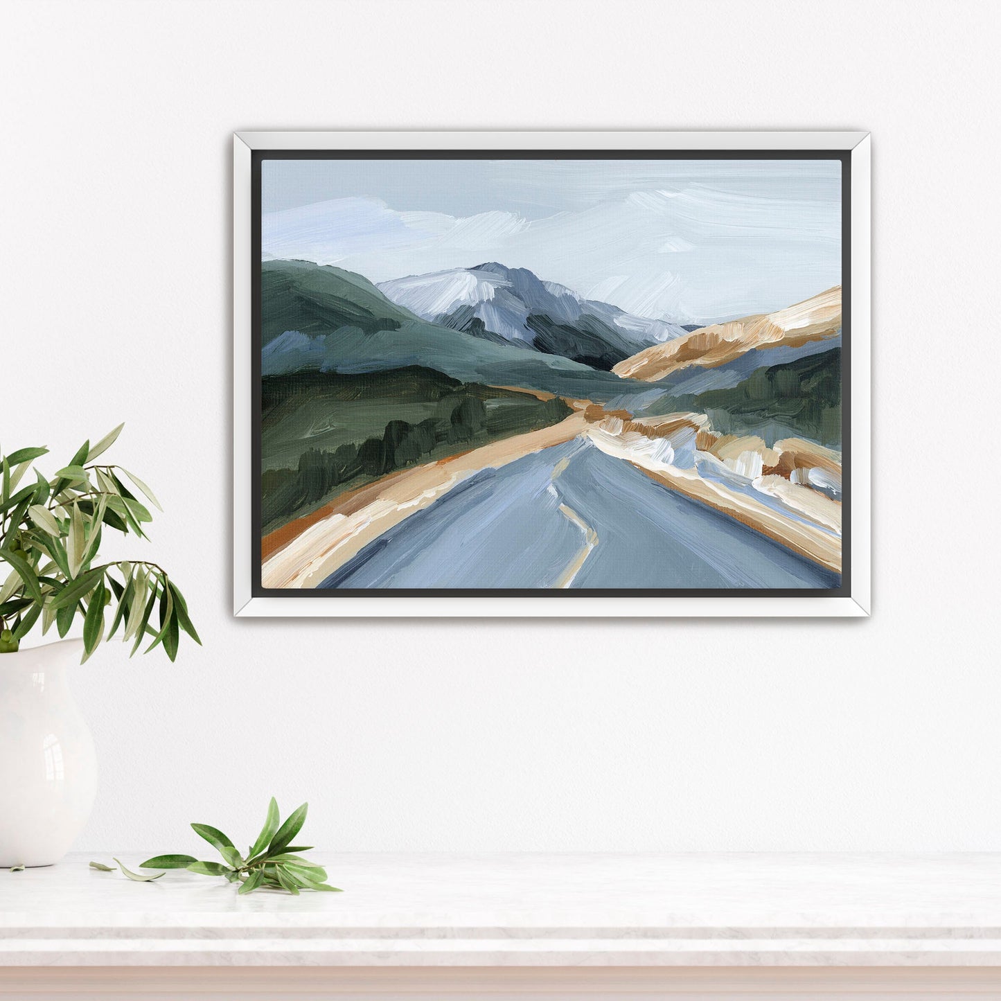 ’Road Home’ Art Print - Stretched Canvas / 8x10 in / White Frame - Colorado Landscape - abstract - Artwork - Autumn