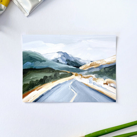 ’Road Home’ Original Painting || 5x7 - Colorado Landscape - abstract - Acrylic - Artwork