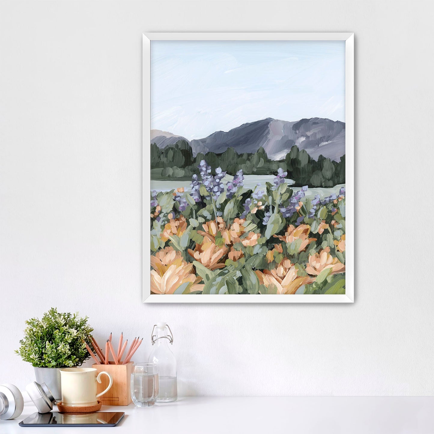 ’Rocky Mountain Summer’ Art Print - Paper / 5x7 in / White Frame - Utah Wall - abstract - Artwork - Flower - Flowers