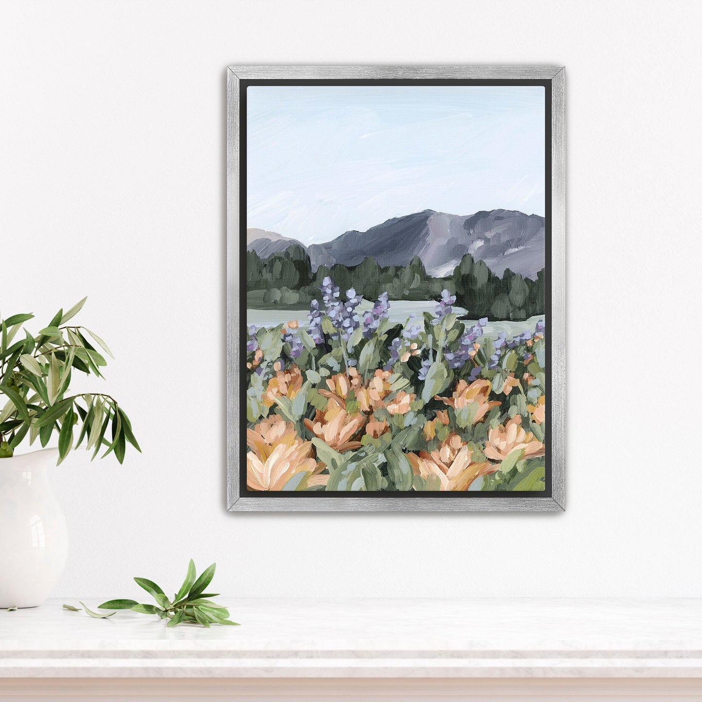 ’Rocky Mountain Summer’ Art Print - Stretched Canvas / 8x10 in / Silver Frame - Utah Wall - abstract - Artwork