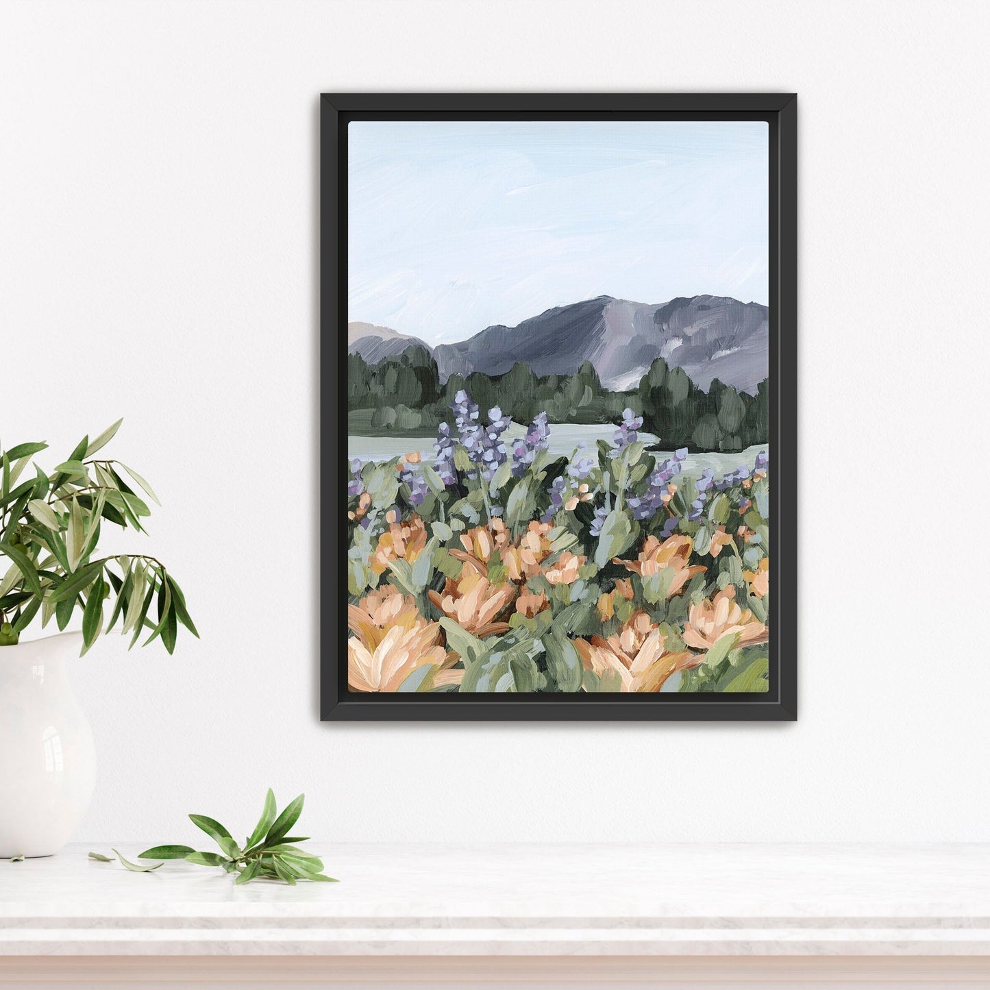 ’Rocky Mountain Summer’ Art Print - Stretched Canvas / 8x10 in / Black Frame - Utah Wall - abstract - Artwork - Flower