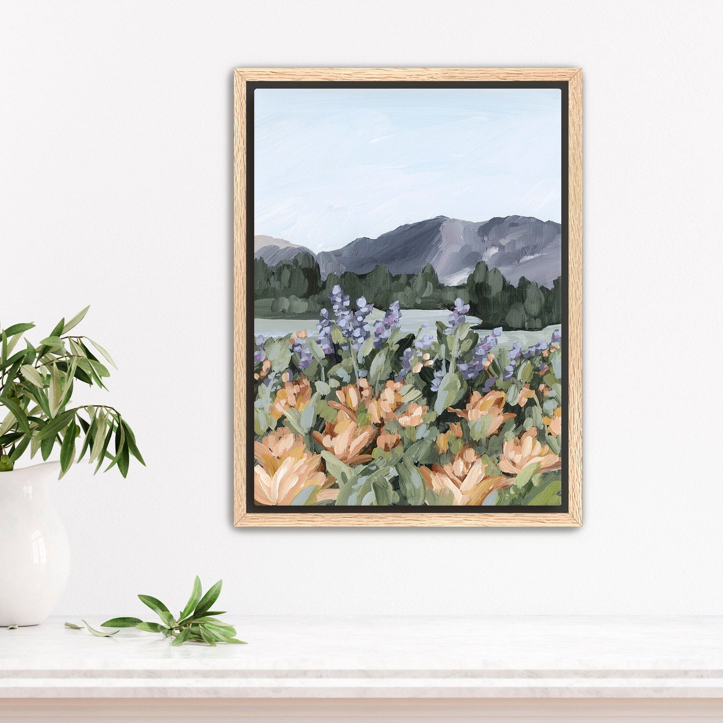 ’Rocky Mountain Summer’ Art Print - Stretched Canvas / 8x10 in / Oak Frame - Utah Wall - abstract - Artwork