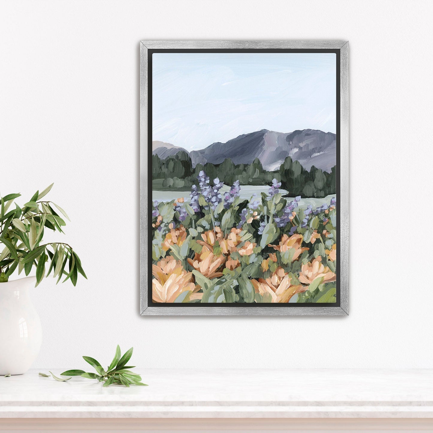 ’Rocky Mountain Summer’ Art Print - Stretched Canvas / 8x10 in / Silver Frame - Utah Wall - abstract - Artwork - Flower