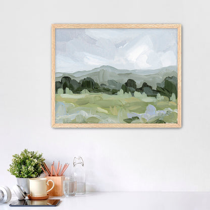 ’Sage Valley’ Art Print - Paper / 5x7 in / Oak Frame - Colorado Landscape Wall - abstract - Artwork