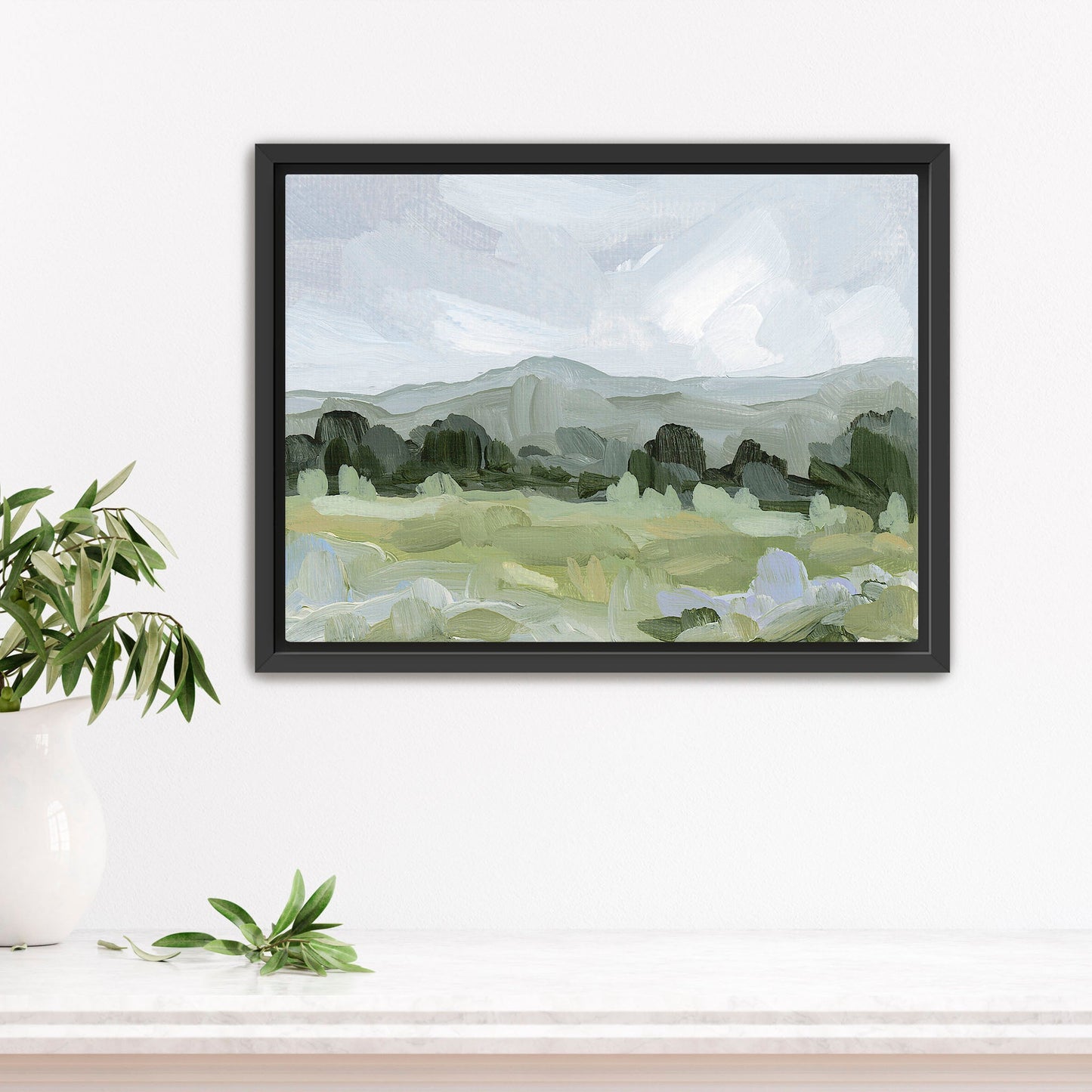 ’Sage Valley’ Art Print - Stretched Canvas / 8x10 in / Black Frame - Colorado Landscape Wall - abstract - Artwork