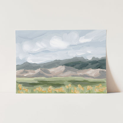 ’Sand Dunes in Summer’ Art Print - Paper / 5x7 / No Frame - Great Sand National Park - abstract - Artwork - Colorado