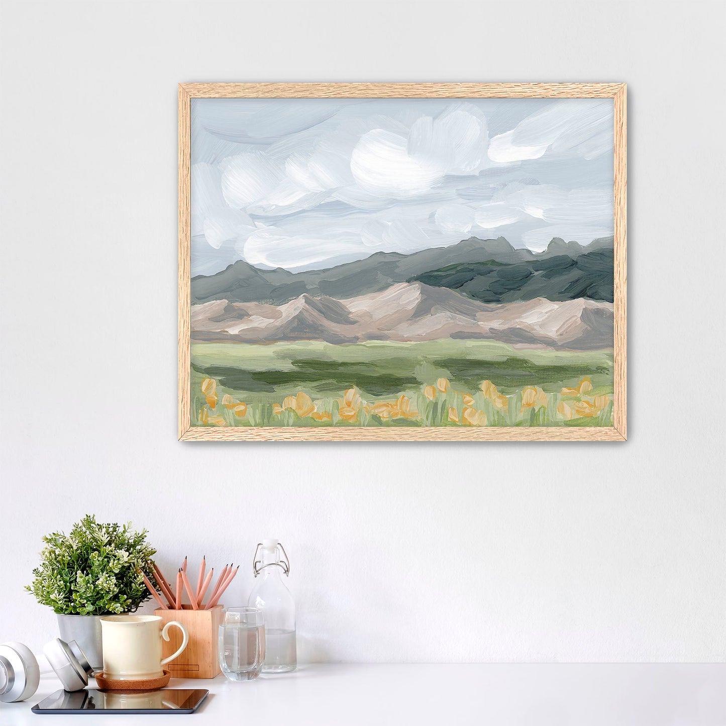 ’Sand Dunes in Summer’ Art Print - Paper / 5x7 / Oak Frame - Great Sand National Park - abstract - Artwork - Colorado