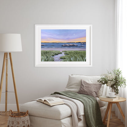 ’Sandy Cove’ Art Print - New England Wall - Artwork - Beach - coast - Coastal