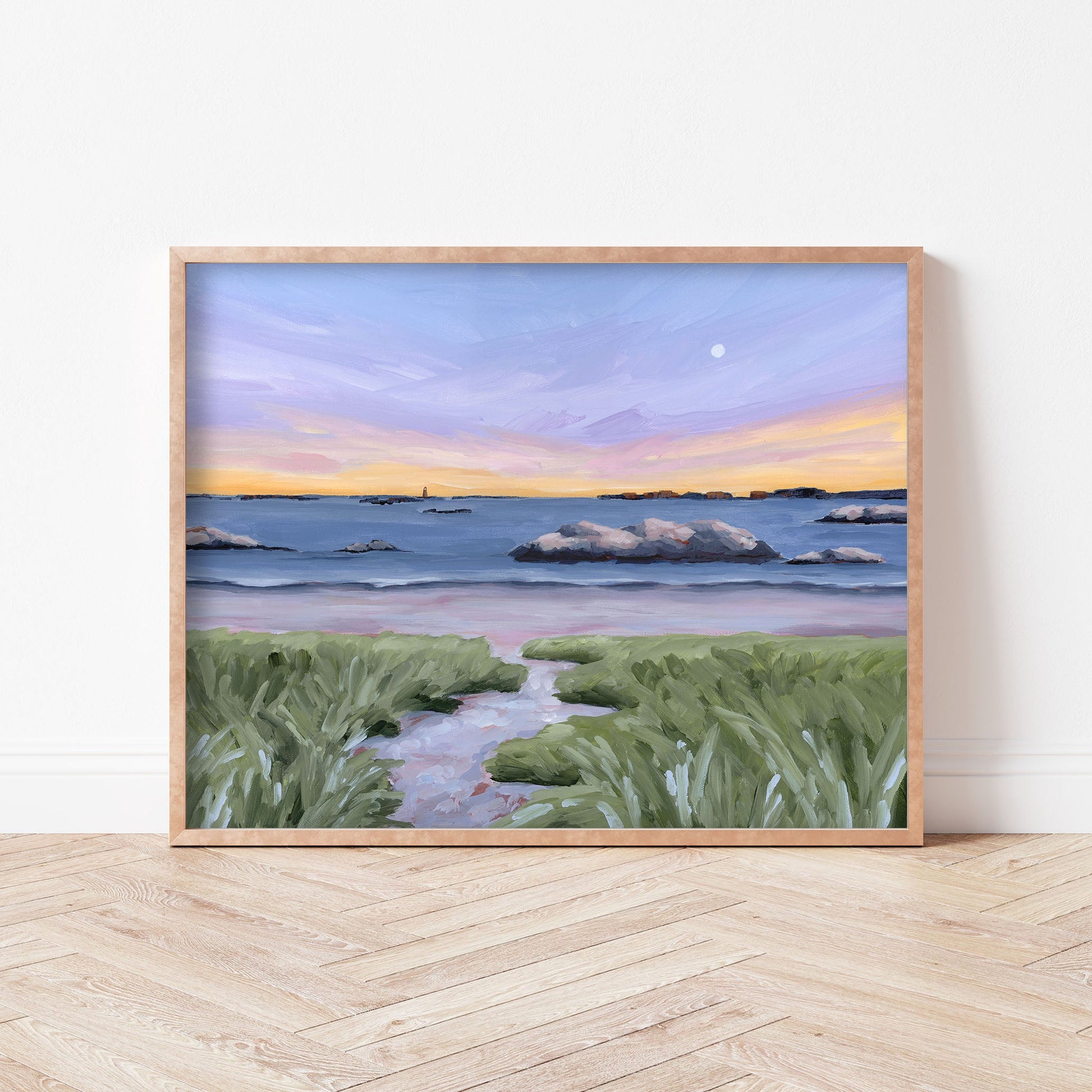 ’Sandy Cove’ Art Print - New England Wall - Artwork - Beach - coast - Coastal