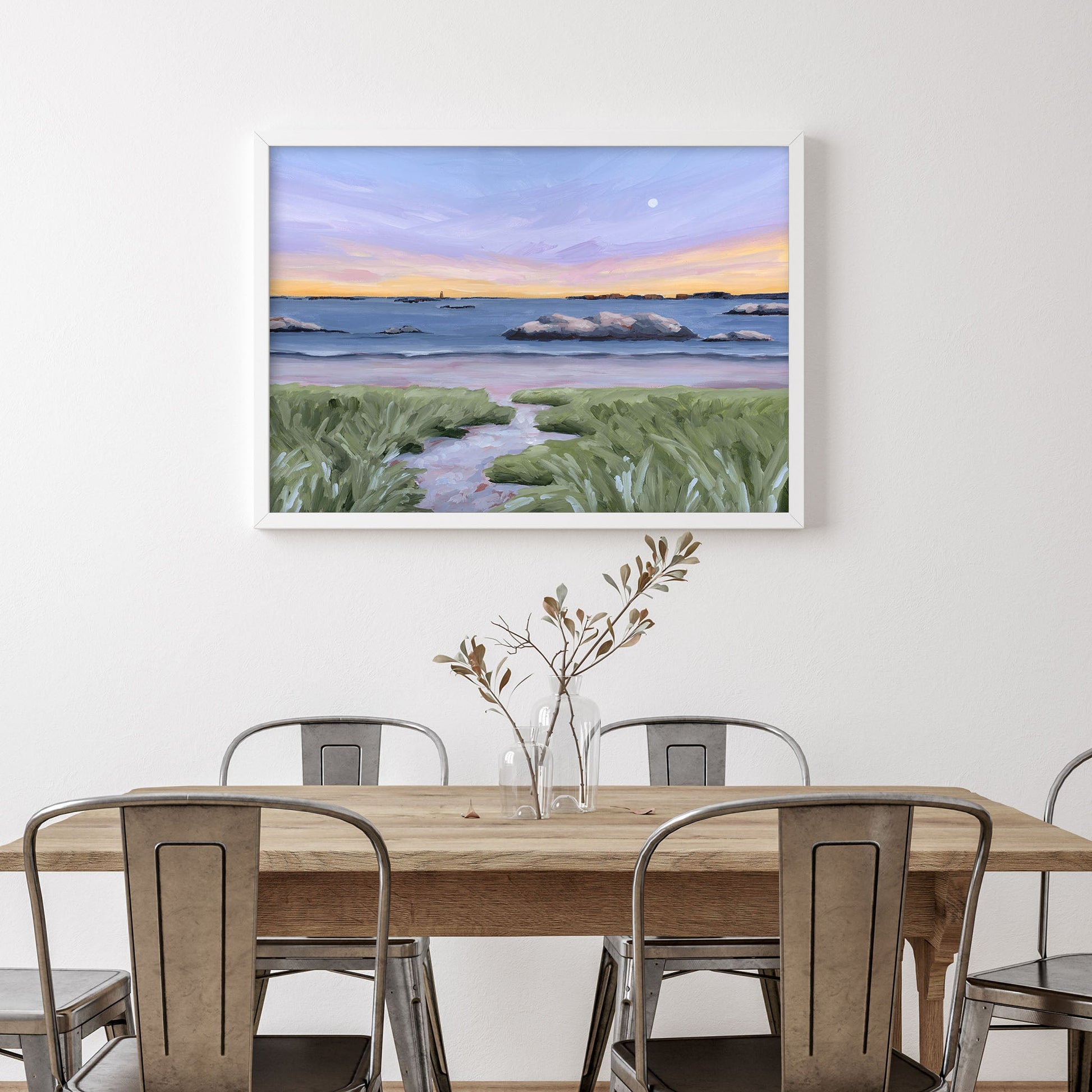 ’Sandy Cove’ Art Print - New England Wall - Artwork - Beach - coast - Coastal