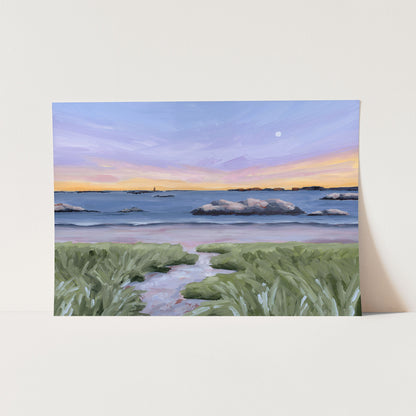 ’Sandy Cove’ Art Print - Paper / 5x7 in / No Frame - New England Wall - Artwork - Beach - coast - Coastal