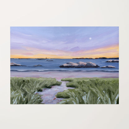 ’Sandy Cove’ Art Print - Rolled Canvas / 8x10 in / No Frame - New England Wall - Artwork - Beach - coast - Coastal