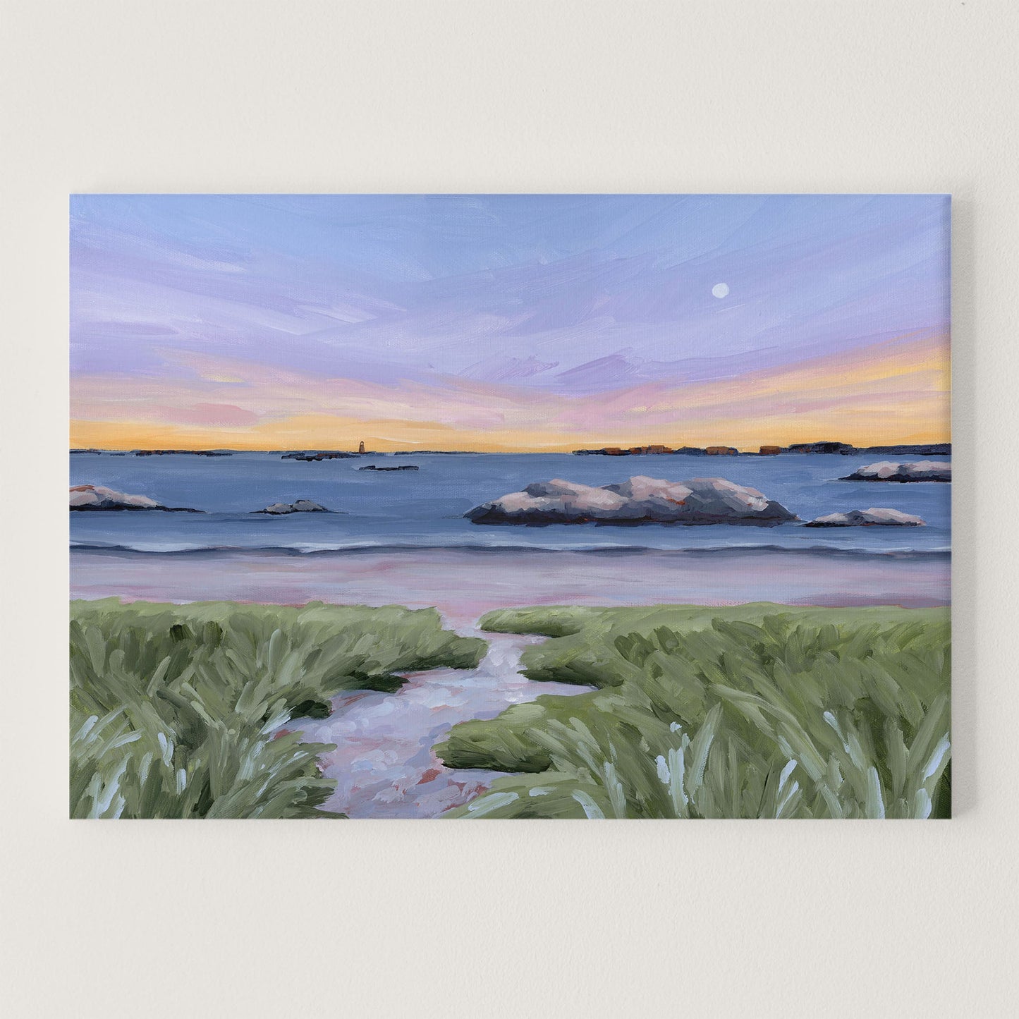 ’Sandy Cove’ Art Print - Stretched Canvas / 8x10 in / No Frame - New England Wall - Artwork - Beach - coast - Coastal