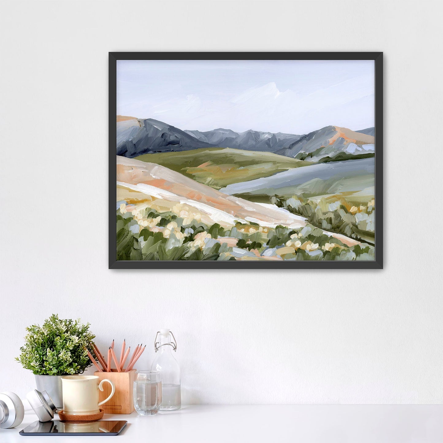 ’Seasons Mingling’ Art Print - Paper / 5x7 in / Black Frame - Colorado Landscape - abstract - Artwork