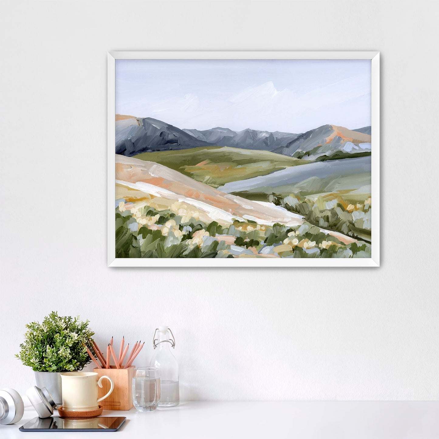 ’Seasons Mingling’ Art Print - Paper / 5x7 in / White Frame - Colorado Landscape - abstract - Artwork