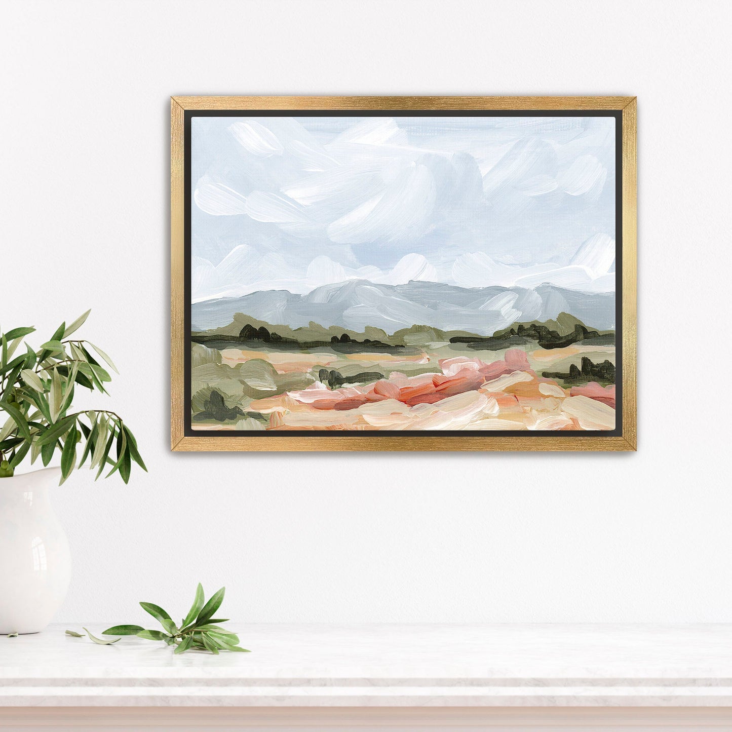 ’Sedalia I’ Art Print - Stretched Canvas / 8x10 in / Gold Frame - Abstract Mountain Wall - abstract - Artwork