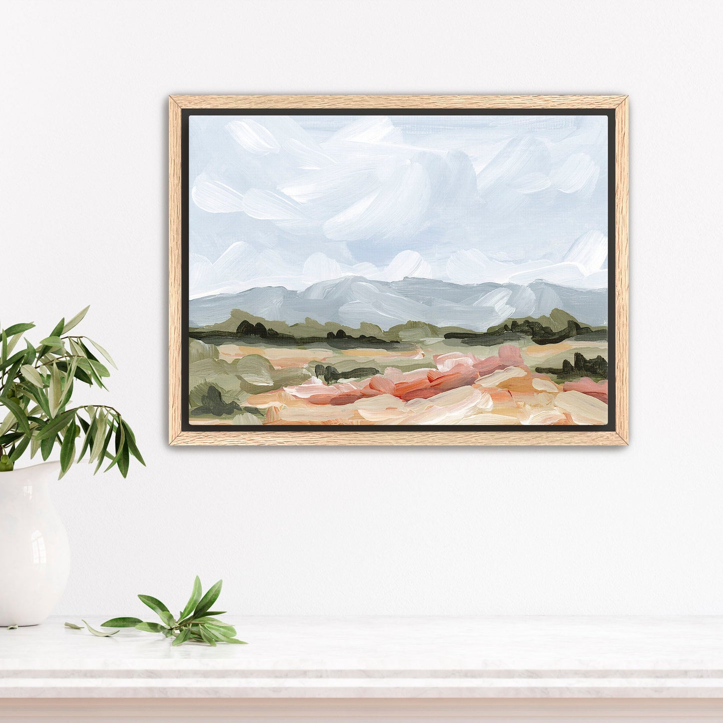 ’Sedalia I’ Art Print - Stretched Canvas / 8x10 in / Oak Frame - Abstract Mountain Wall - abstract - Artwork