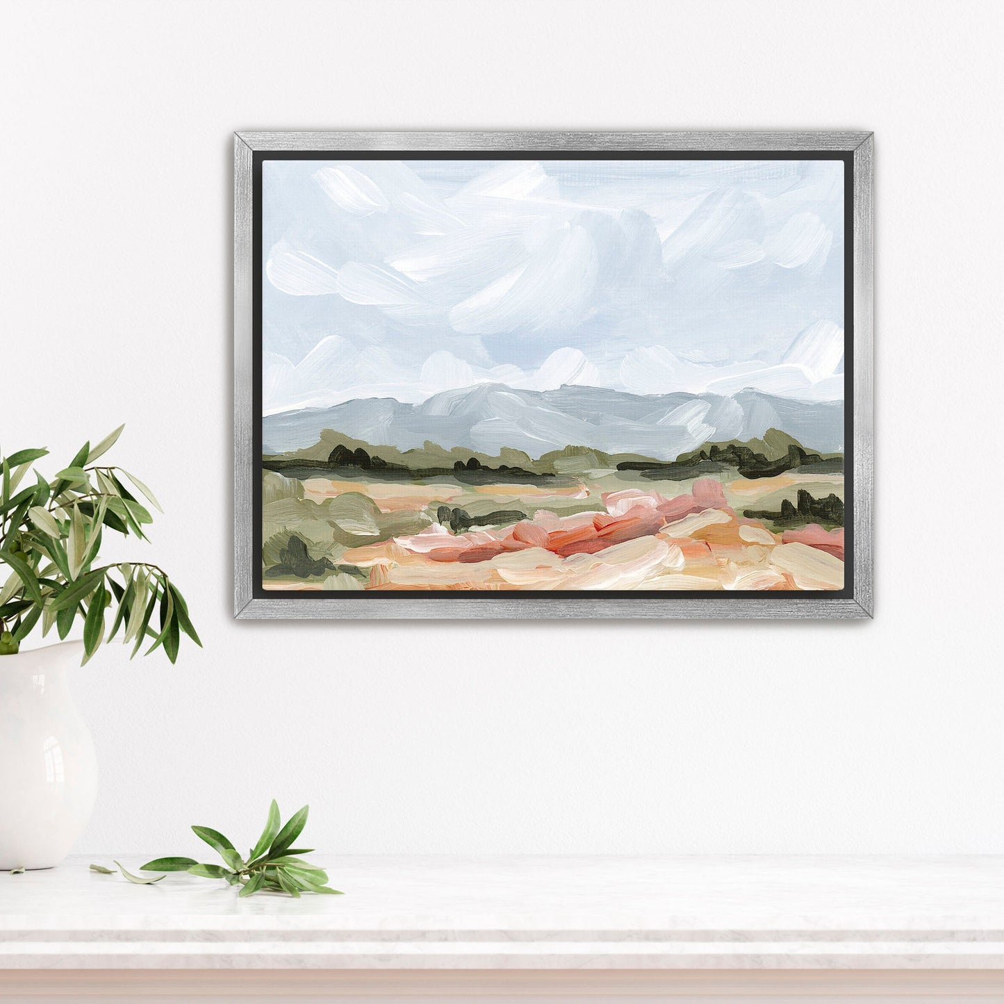 ’Sedalia I’ Art Print - Stretched Canvas / 8x10 in / Silver Frame - Abstract Mountain Wall - abstract - Artwork