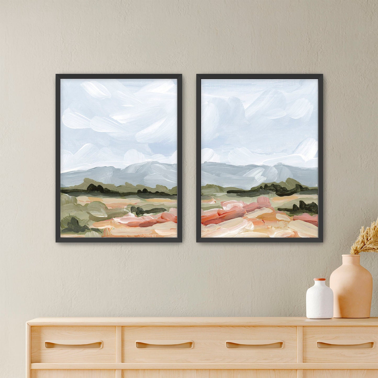 ’Sedalia I’ Diptych Art Print || Set of 2 - Paper / 5x7 in / Black Frame - abstract - Artwork - Colorado