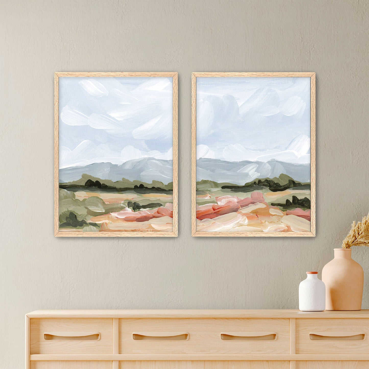 ’Sedalia I’ Diptych Art Print || Set of 2 - Paper / 5x7 in / Oak Frame - abstract - Artwork - Colorado