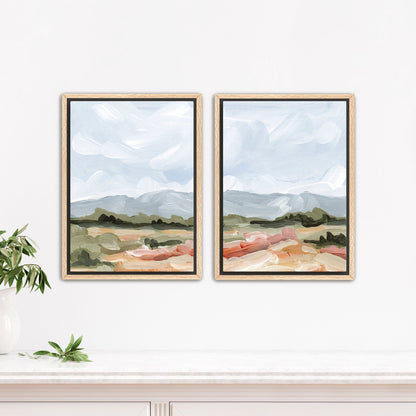 ’Sedalia I’ Diptych Art Print || Set of 2 - Stretched Canvas / 8x10 in / Oak Frame - abstract - Artwork - Colorado