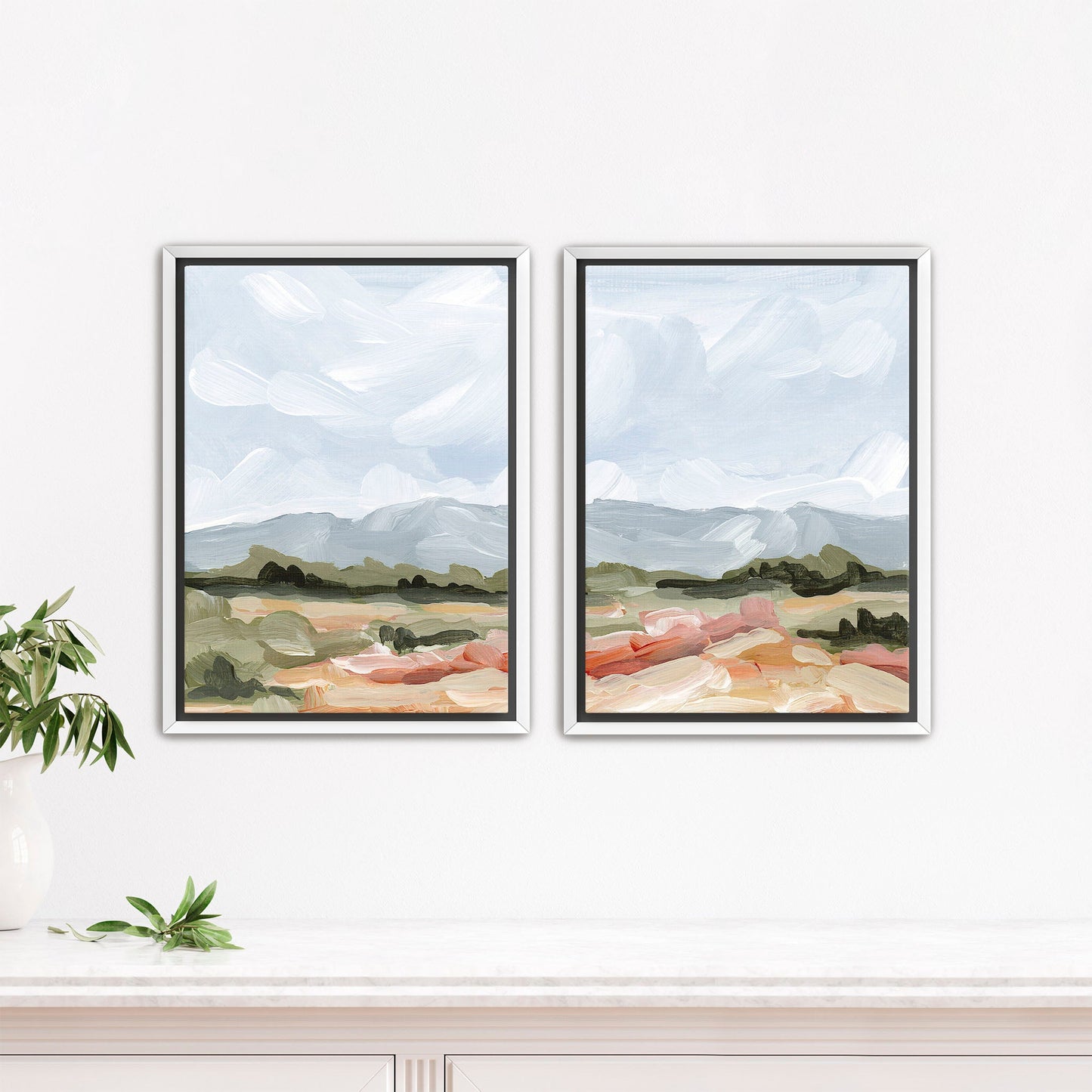 ’Sedalia I’ Diptych Art Print || Set of 2 - Stretched Canvas / 8x10 in / White Frame - abstract - Artwork - Colorado