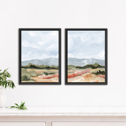 ’Sedalia I’ Diptych Art Print || Set of 2 - Stretched Canvas / 8x10 in / Black Frame - abstract - Artwork - Colorado