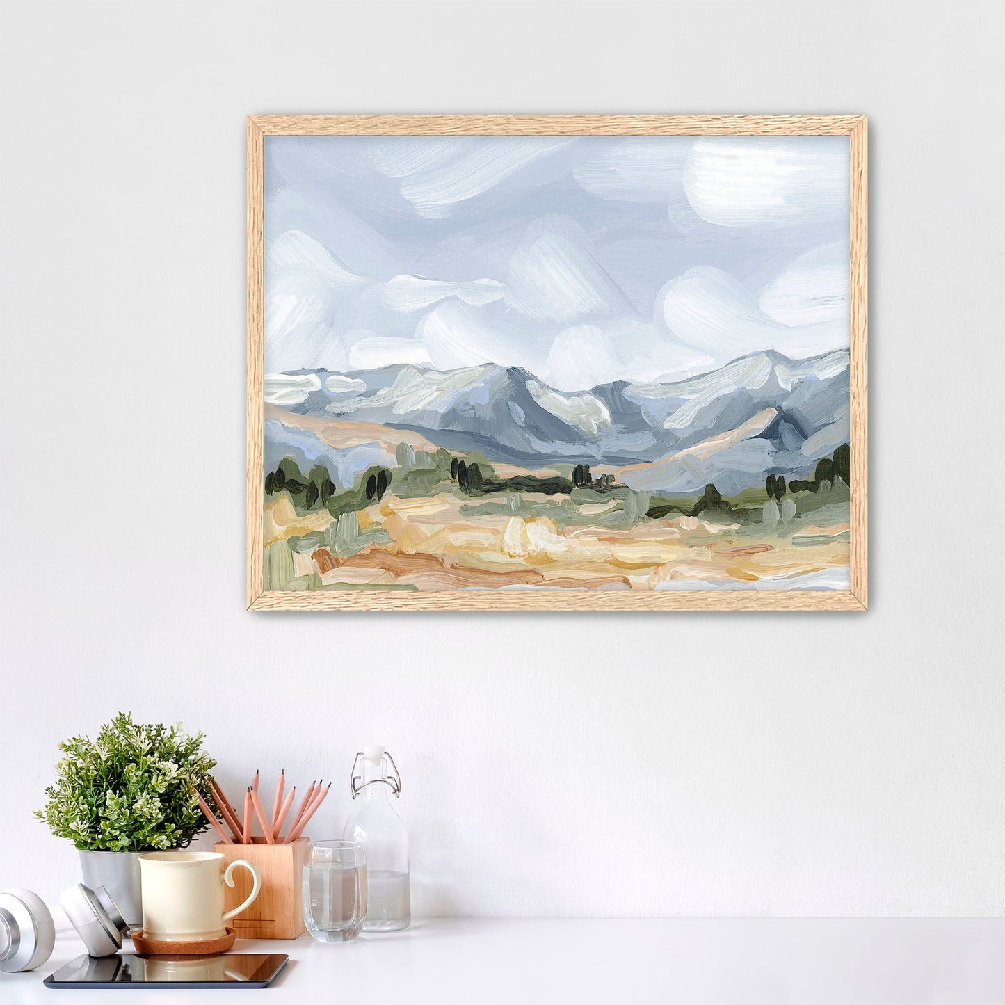 ’Sedalia II’ Art Print - Paper / 5x7 in / Oak Frame - Colorado Mountain Scenery Wall Decor - abstract - Artwork