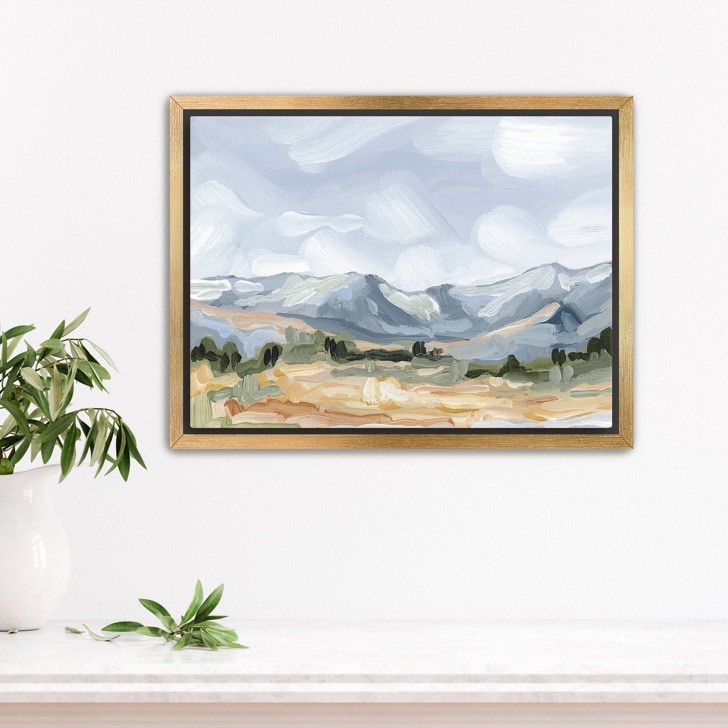 ’Sedalia II’ Art Print - Stretched Canvas / 8x10 in / Gold Frame - Colorado Mountain Scenery Wall Decor - abstract