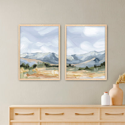 ’Sedalia II’ Diptych Art Print || Set of 2 - Paper / 5x7 in / Oak Frame - abstract - Artwork - Colorado