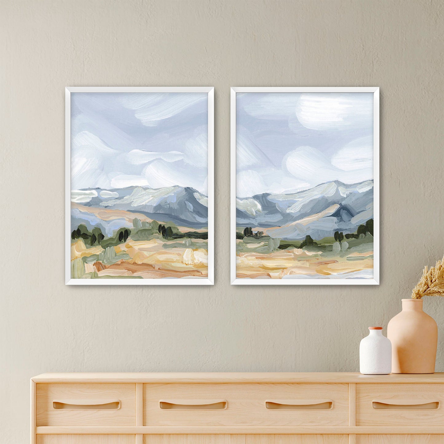 ’Sedalia II’ Diptych Art Print || Set of 2 - Paper / 5x7 in / White Frame - abstract - Artwork - Colorado