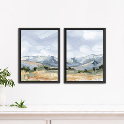 ’Sedalia II’ Diptych Art Print || Set of 2 - Stretched Canvas / 8x10 in / Black Frame - abstract - Artwork - Colorado