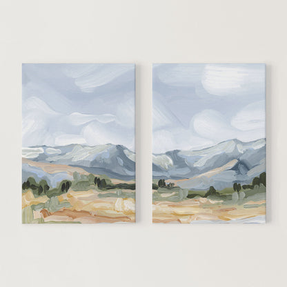 ’Sedalia II’ Diptych Art Print || Set of 2 - Stretched Canvas / 8x10 in / No Frame - abstract - Artwork - Colorado