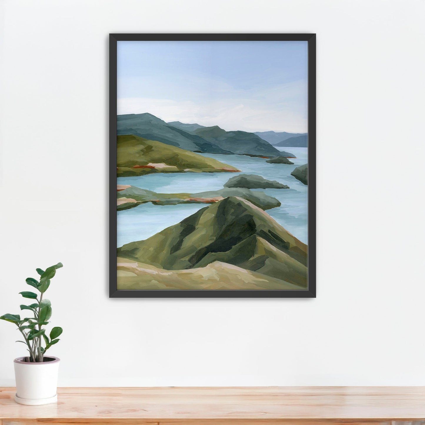 ’Shifting Light’ Art Print Paper / 5x7 in / Black Frame New Zealand Coastal Wall Decor abstract Artwork coast