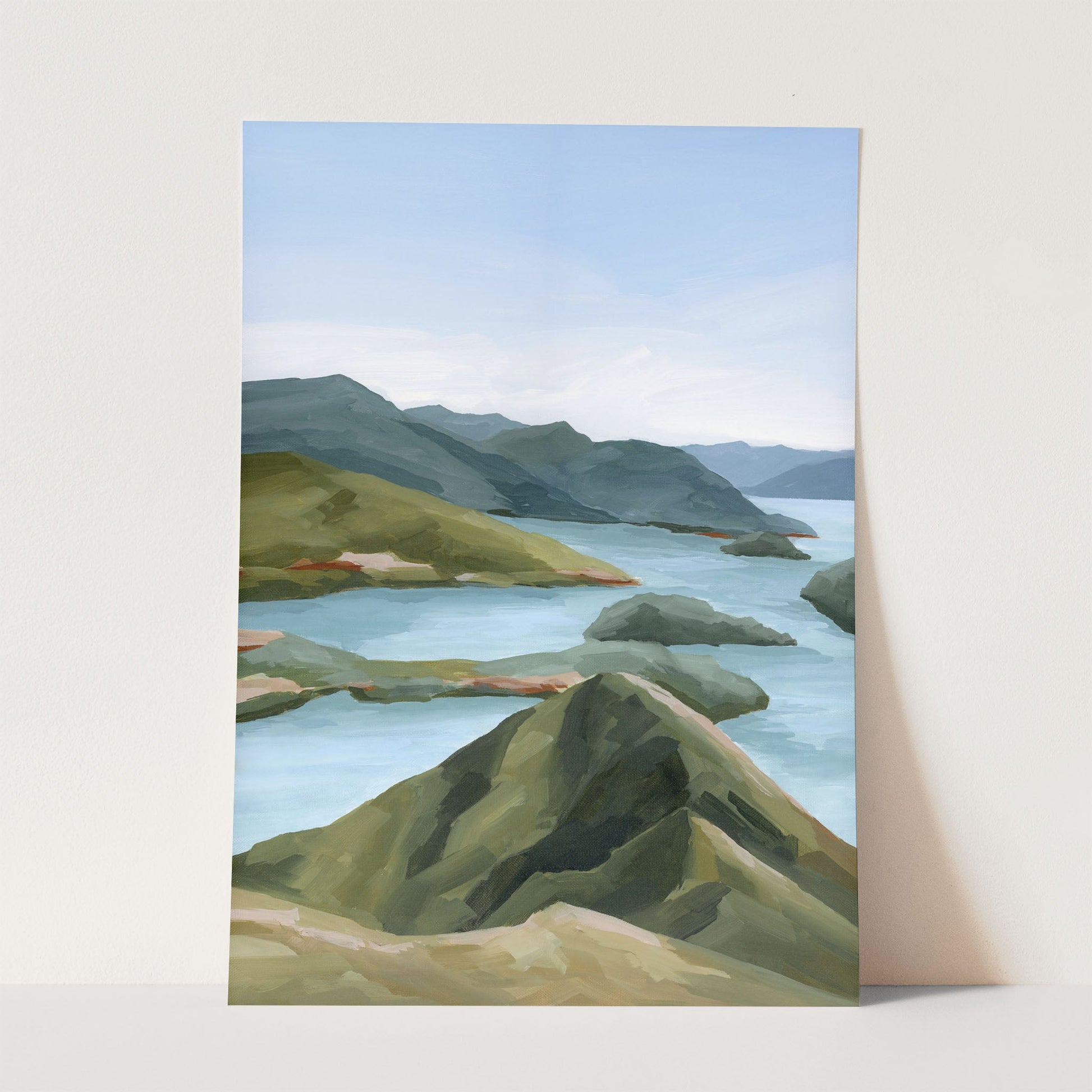 ’Shifting Light’ Art Print Paper / 5x7 in / No Frame New Zealand Coastal Wall Decor abstract Artwork coast