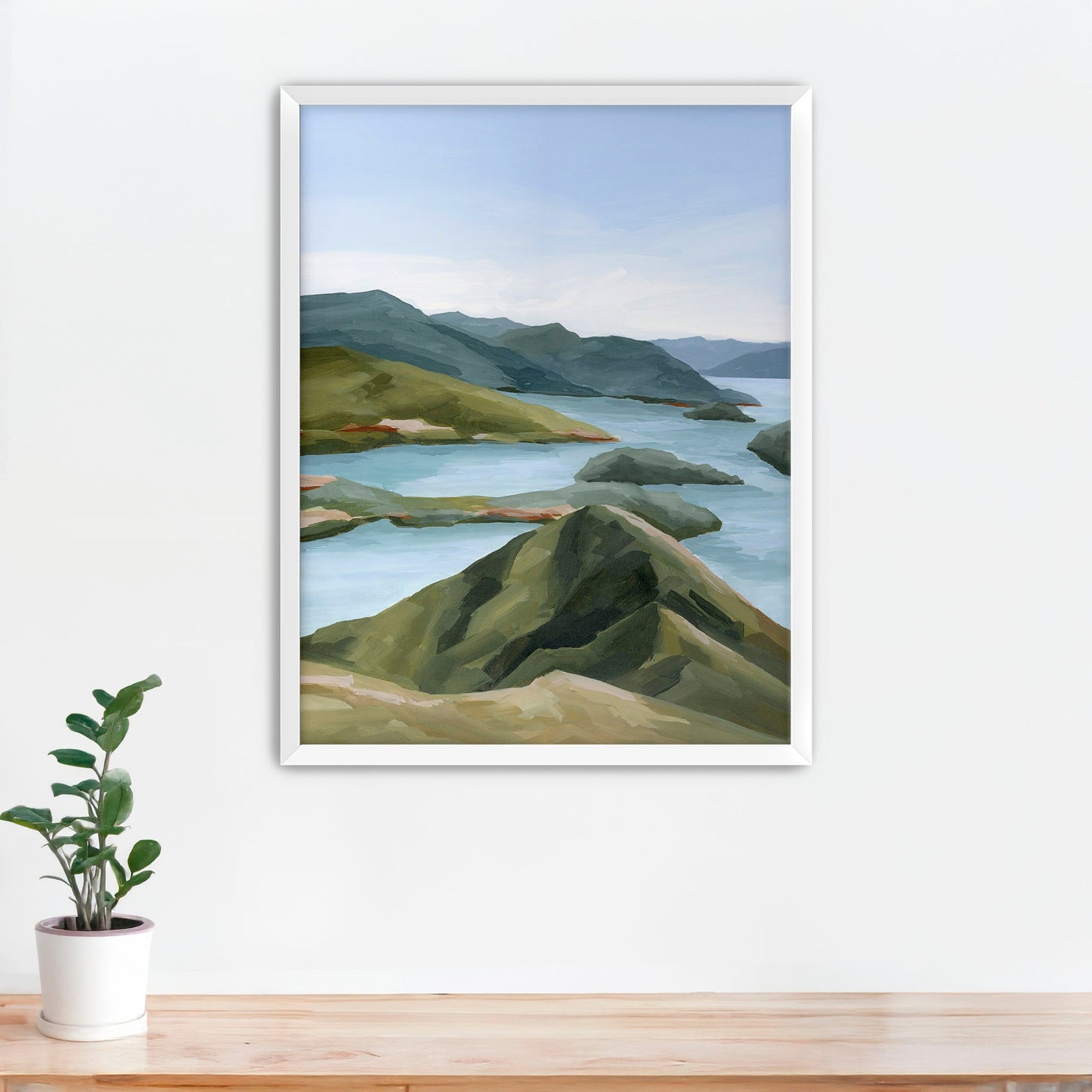 ’Shifting Light’ Art Print Paper / 5x7 in / White Frame New Zealand Coastal Wall Decor abstract Artwork coast