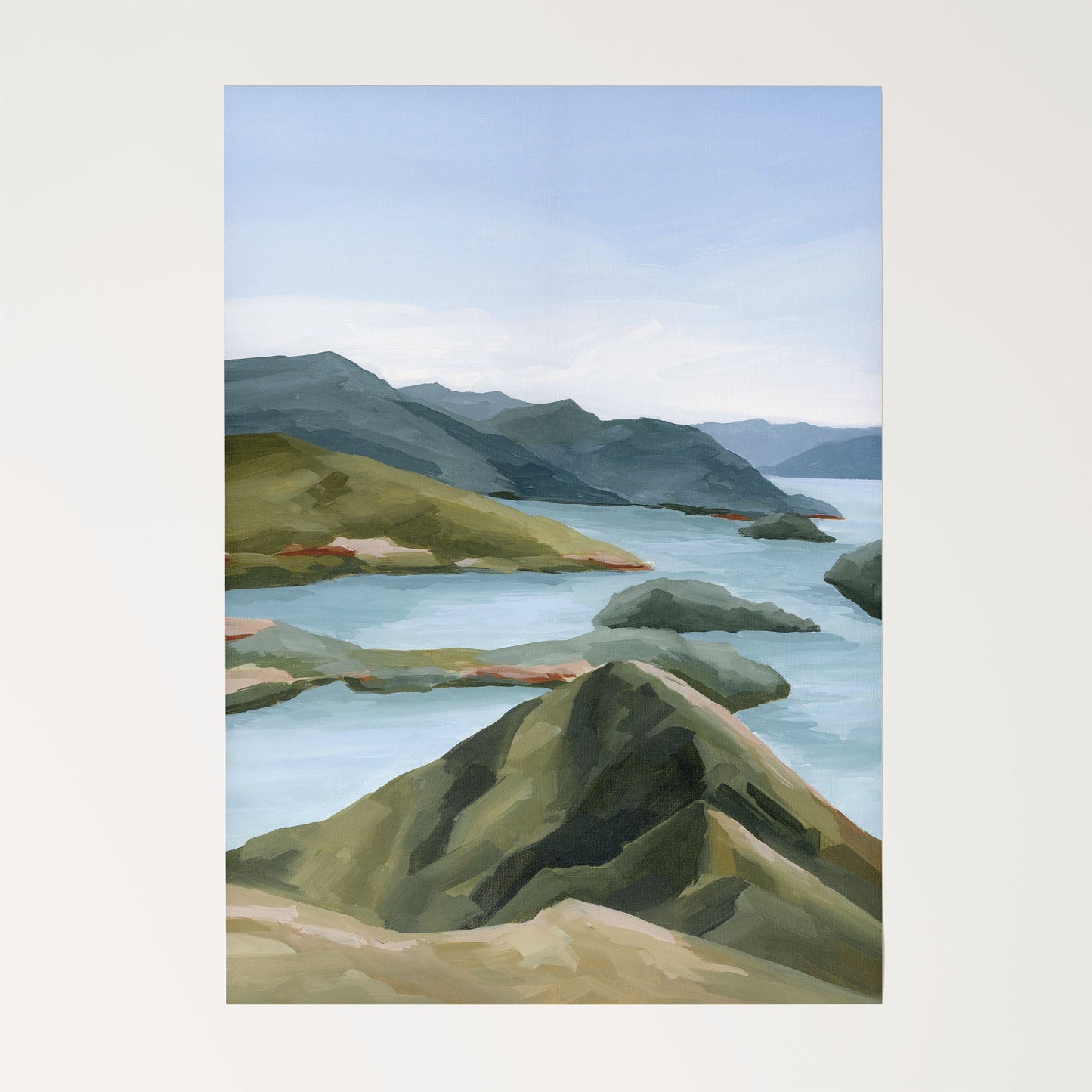 ’Shifting Light’ Art Print Rolled Canvas / 8x10 in / No Frame New Zealand Coastal Wall Decor abstract Artwork coast