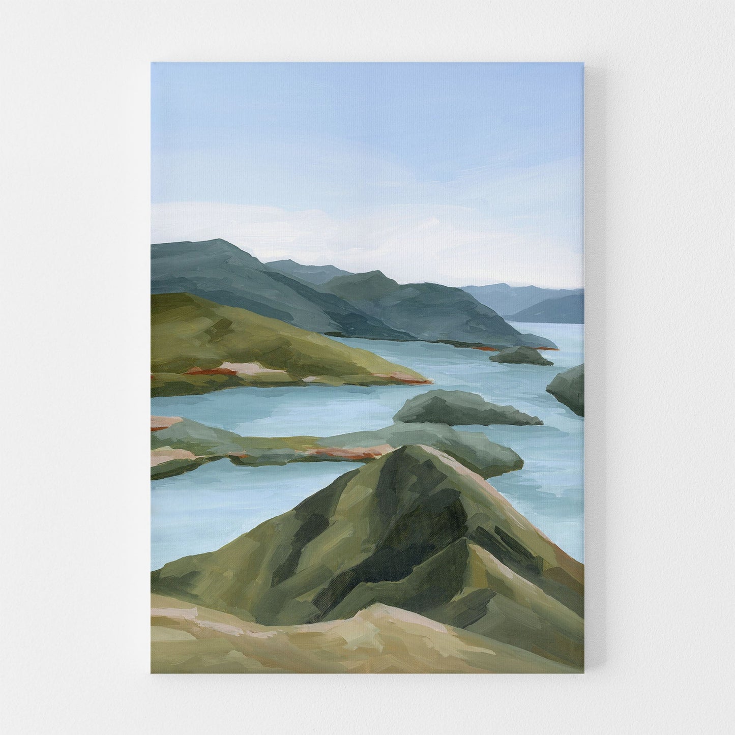 ’Shifting Light’ Art Print Stretched Canvas / 8x10 in / No Frame New Zealand Coastal Wall Decor abstract Artwork coast