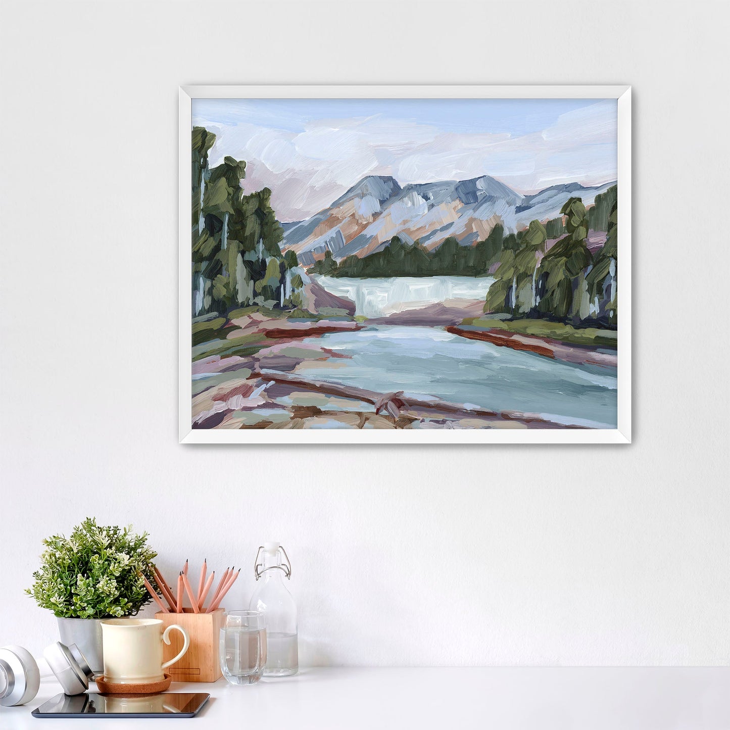 ’Skipping Rocks’ Art Print - Paper / 5x7 in / White Frame - Canada Yoho National Park - abstract - Artwork