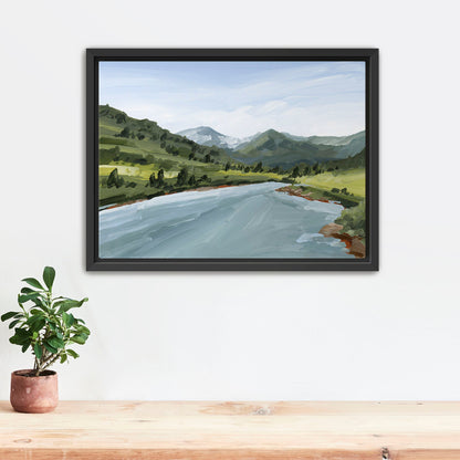’Slate River’ Art Print - Stretched Canvas / 8x10 in / Black Frame - Crested Butte Colorado - abstract - Artwork