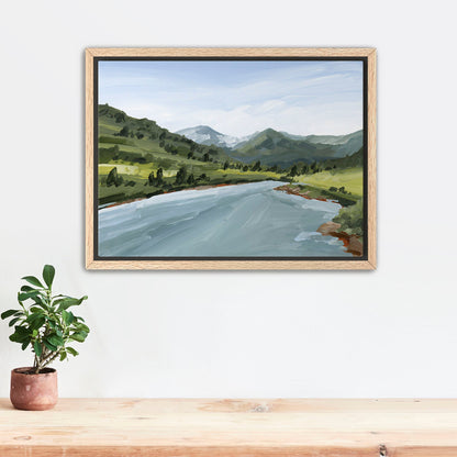 ’Slate River’ Art Print - Stretched Canvas / 8x10 in / Oak Frame - Crested Butte Colorado - abstract - Artwork