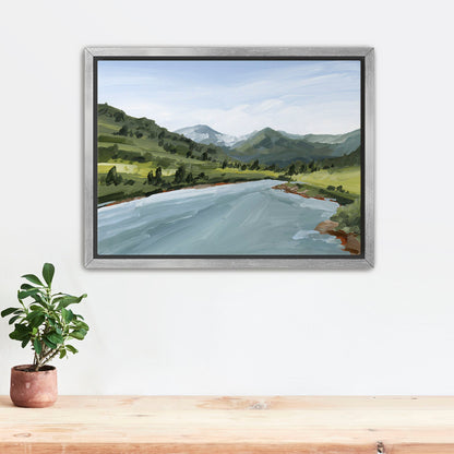 ’Slate River’ Art Print - Stretched Canvas / 8x10 in / Silver Frame - Crested Butte Colorado - abstract - Artwork
