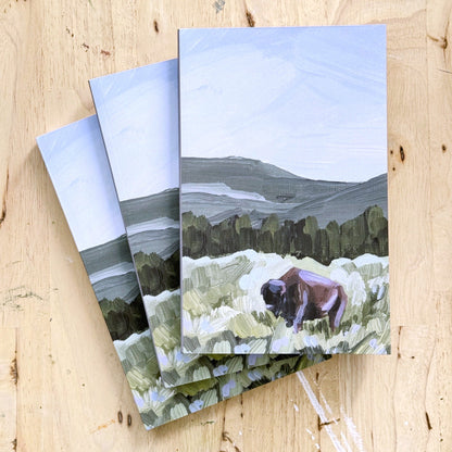 Small Bison Notebook - Landscape Travel Journal - christmas gift - Gifts - journal