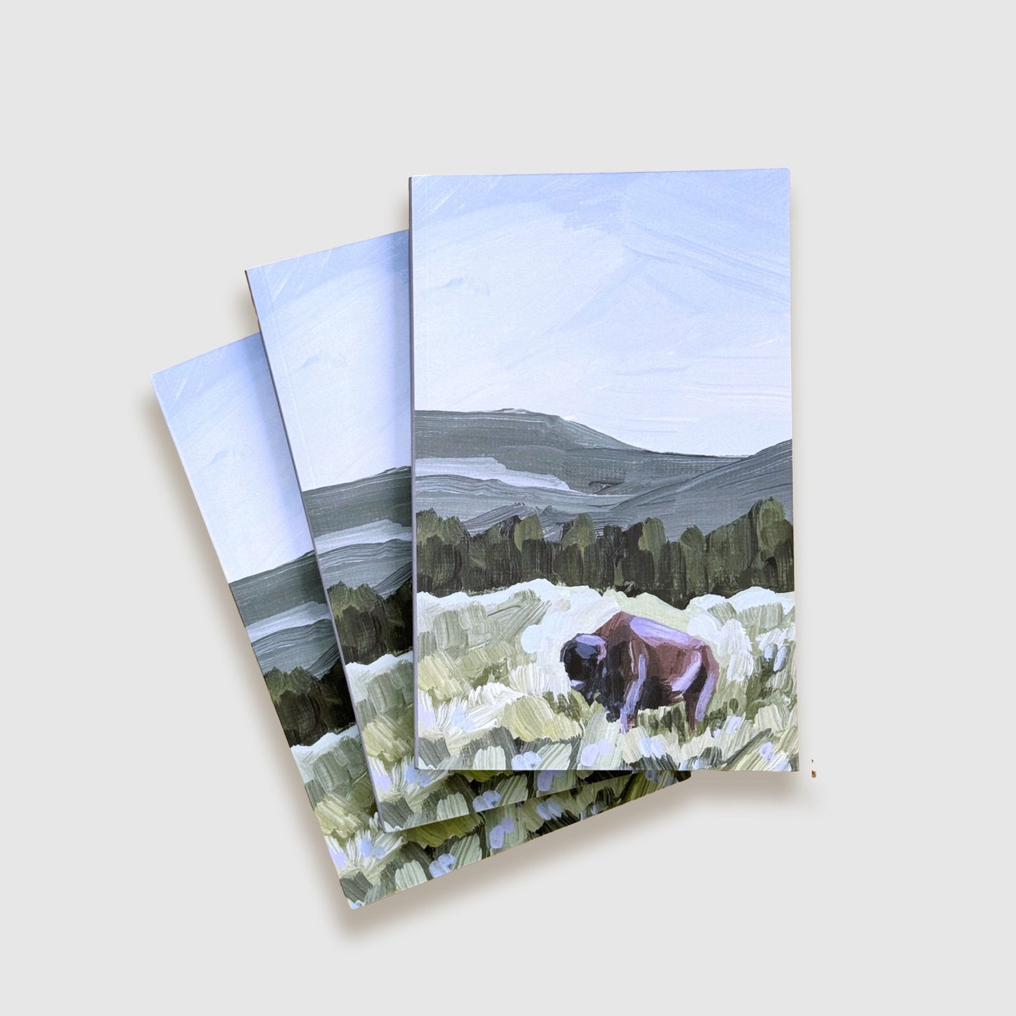 Small Bison Notebook - Landscape Travel Journal - christmas gift - Gifts - journal