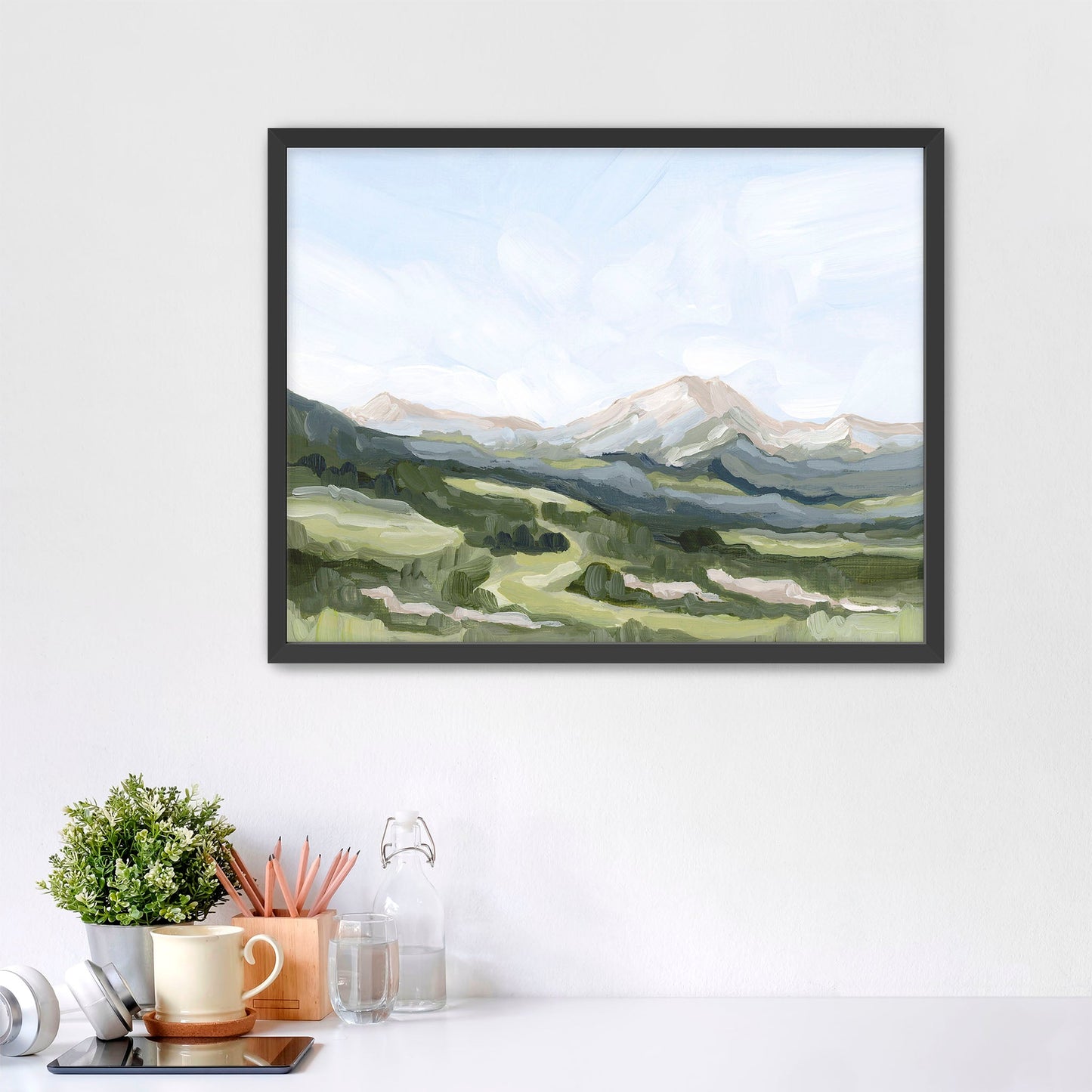 ’Snowmass in Spring’ Art Print - Paper / 5x7 / Black Frame - Aspen Colorado Ski Wall - abstract - Artwork