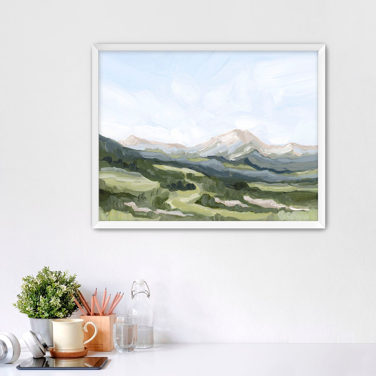 ’Snowmass in Spring’ Art Print - Paper / 5x7 / White Frame - Aspen Colorado Ski Wall - abstract - Artwork