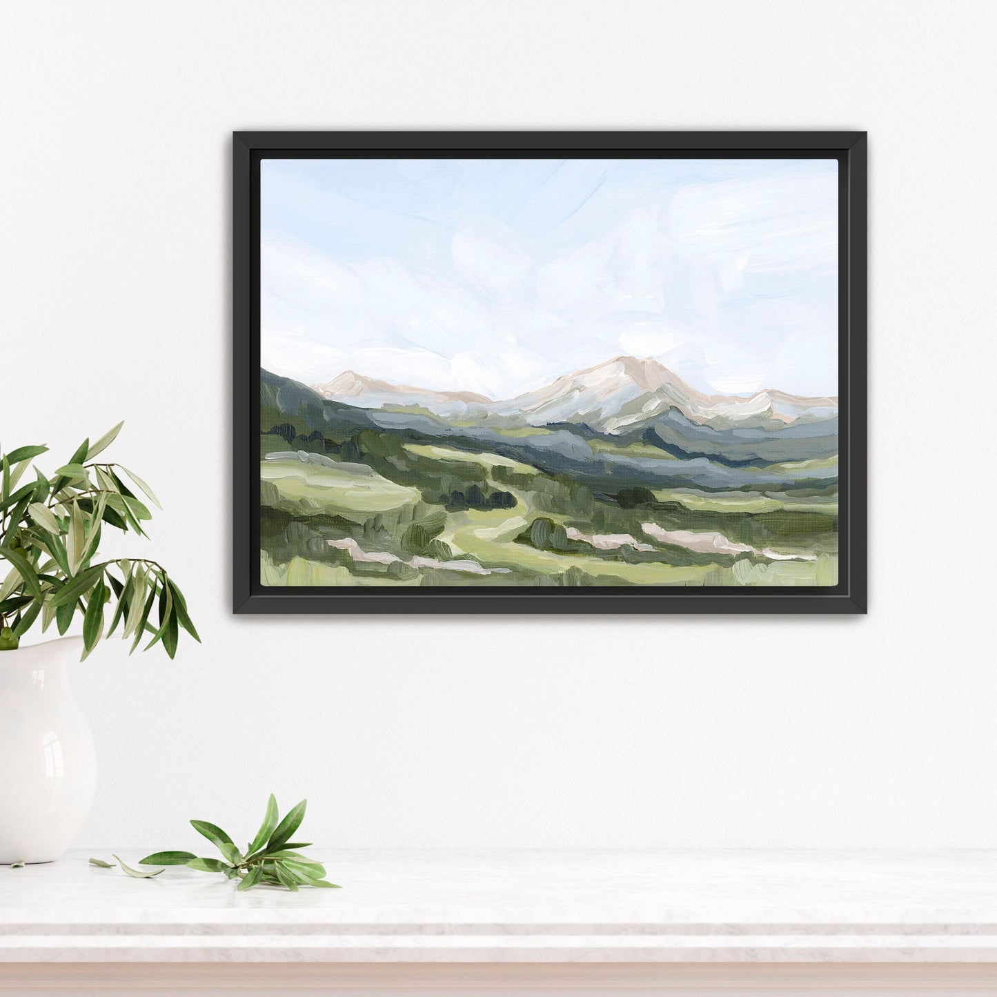 ’Snowmass in Spring’ Art Print - Stretched Canvas / 8x10 / Black Frame - Aspen Colorado Ski Wall - abstract - Artwork